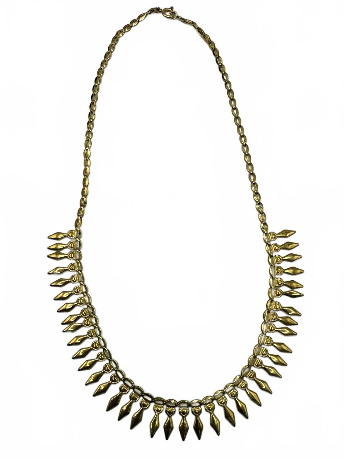 Unique 9ct Yellow Gold Italian Necklace  - 16 Inch - 7.46 Grams