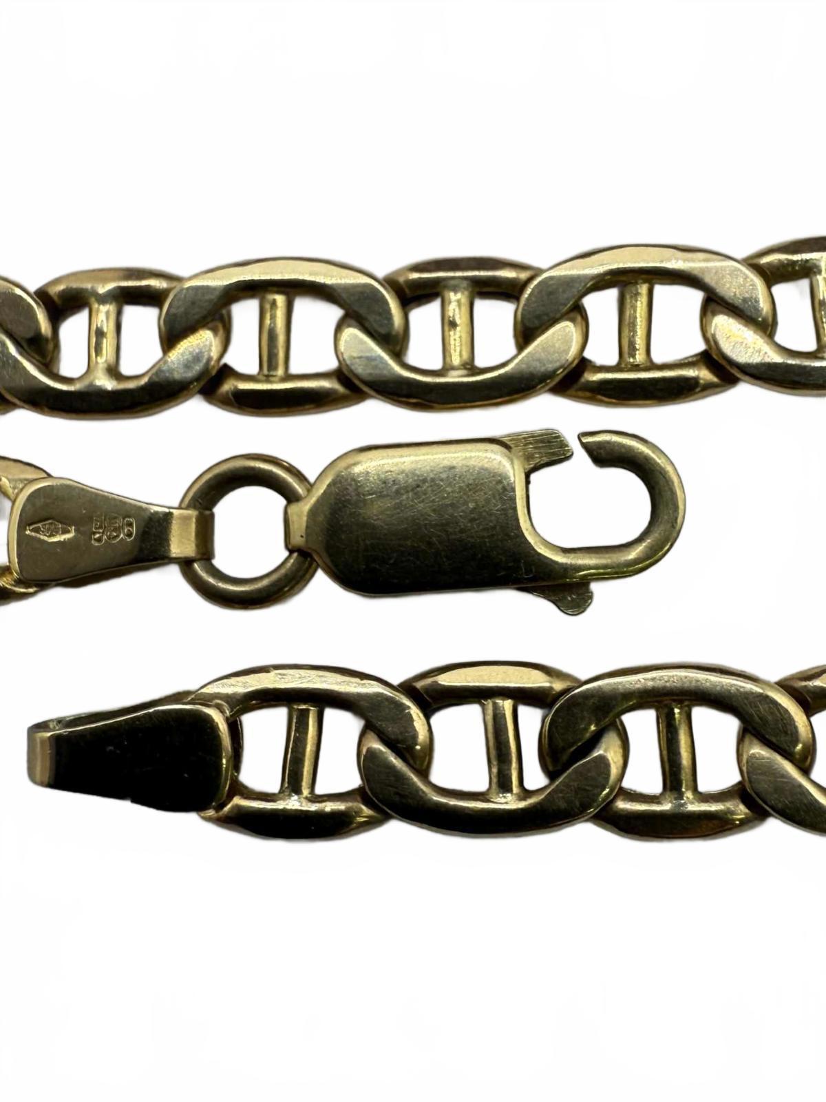 Vintage 9ct Yellow Gold Mariner Link Chain - 10.00 Grams - 23"