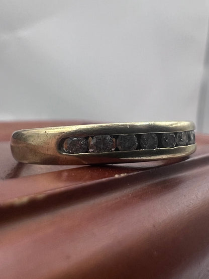 Quality 9ct Yellow Gold 0.25ct Diamond Ring - N