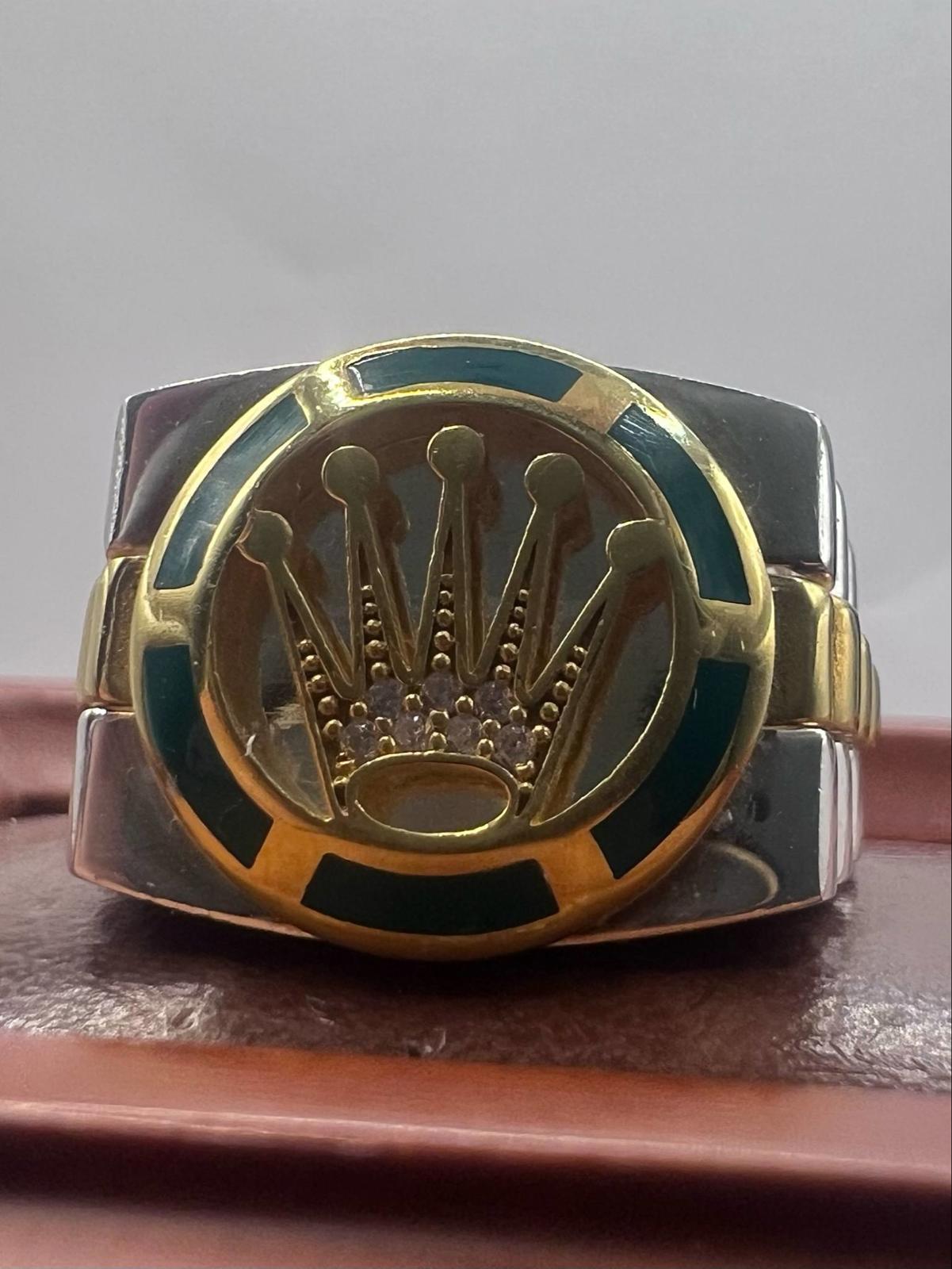 Quality 925 Sterling Silver R*lex Style Ring • Size - V • 12.07 Grams