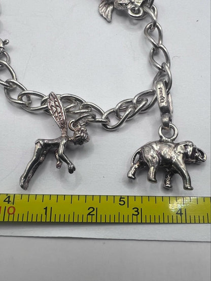 Quality 925 Sterling Silver Charm Bracelet - 19.41 Grams - 7 Inch