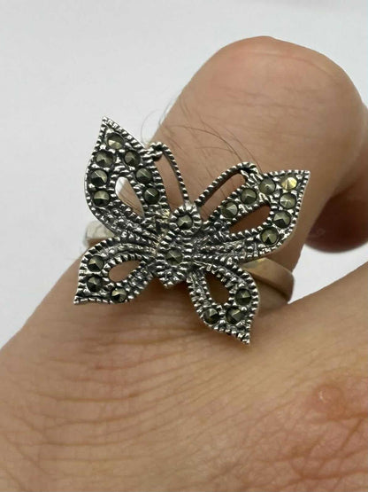 Quality 925 Sterling Silver Butterfly Ring • Size - R • 3.61 Grams