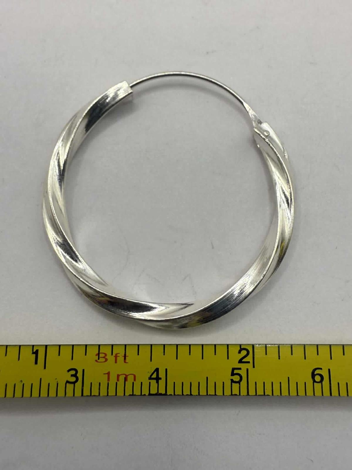 Quality 925 Sterling Silver Creole Hoop Earrings • 5.15 Grams