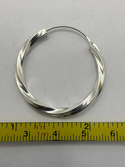 Quality 925 Sterling Silver Creole Hoop Earrings • 5.15 Grams