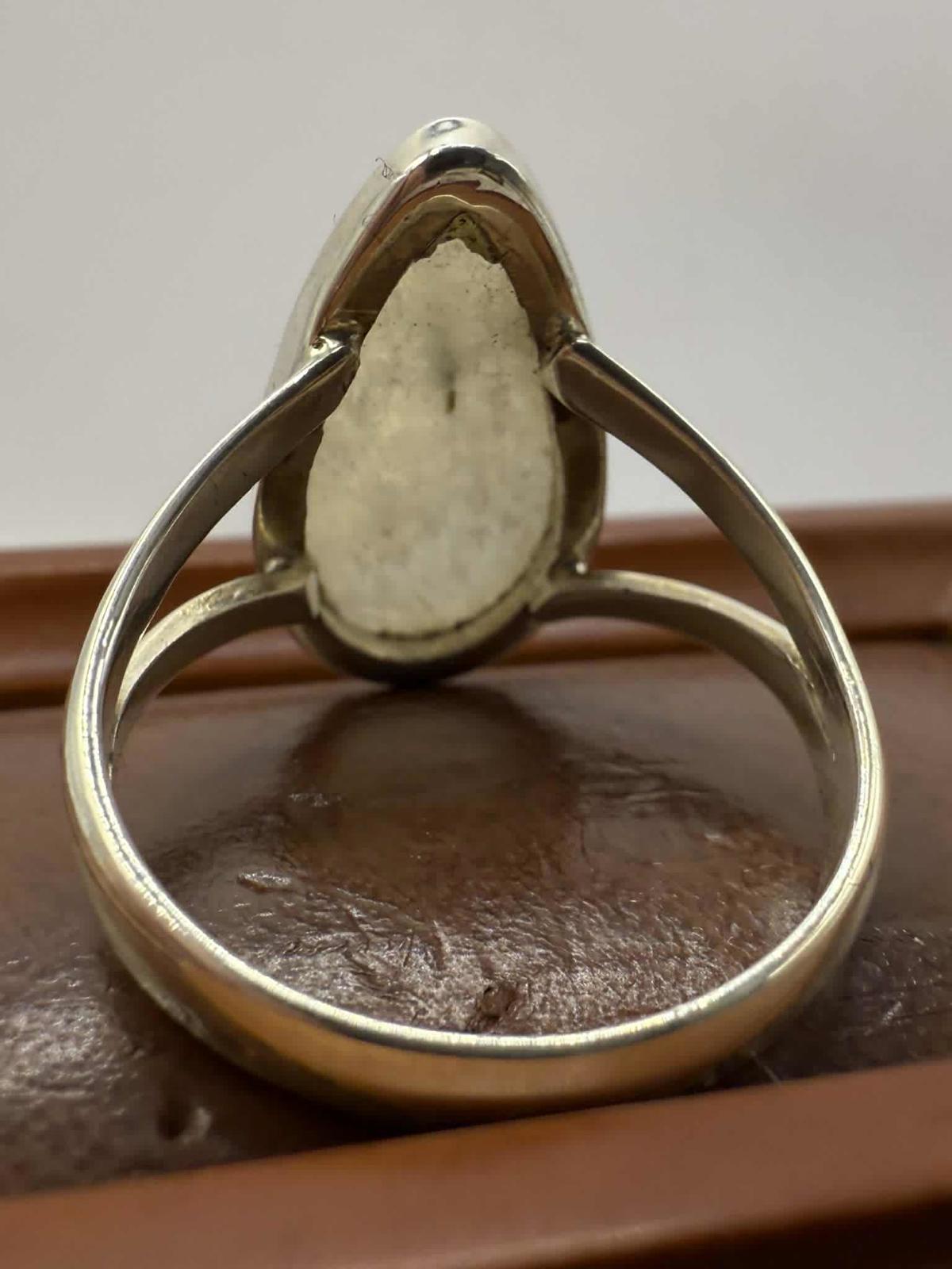 Quality 925 Sterling Silver Moonstone Ring • Size - U • 5.94 Grams