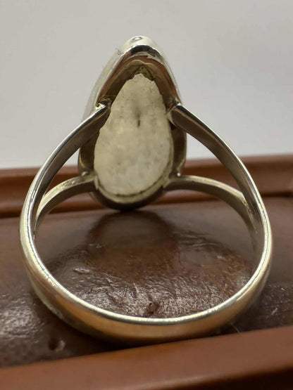 Quality 925 Sterling Silver Moonstone Ring • Size - U • 5.94 Grams