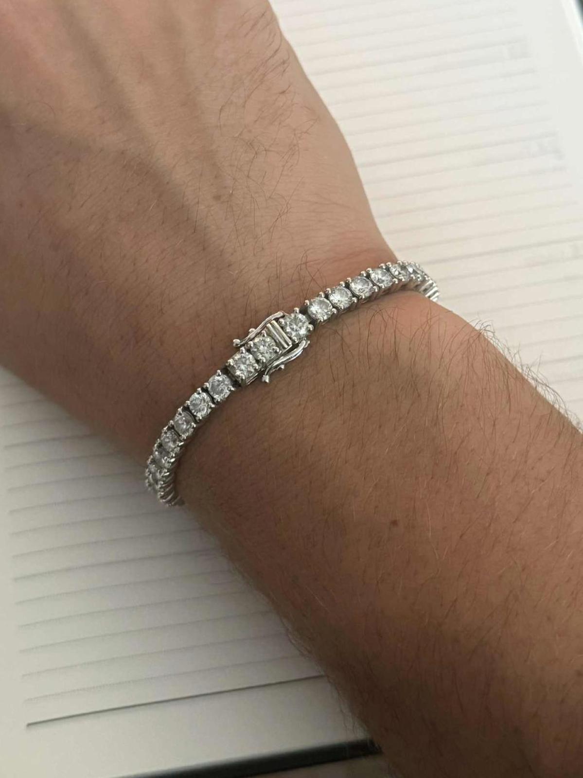 Elegant 14k White Gold 9.25ct Diamond Tennis Bracelet - 15.10 Grams - 7"