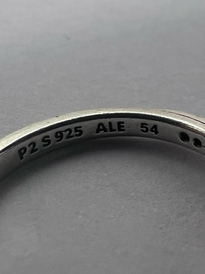 Quality 925 Sterling Silver Stone Set Bow Ring • 2.42 Grams • Size - N