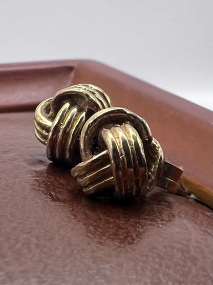 Vintage 9ct Yellow Gold Knot Earrings • 2.09 Grams