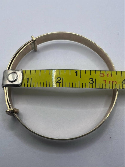Vintage 9ct Yellow Gold Patterned Baby Bangle • 2.72 Grams