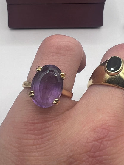 Vintage 18ct French Amethyst Ring - O