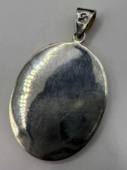 Quality 925 Sterling Silver Mother Of Pearl Set Pendant • 14.91 Grams