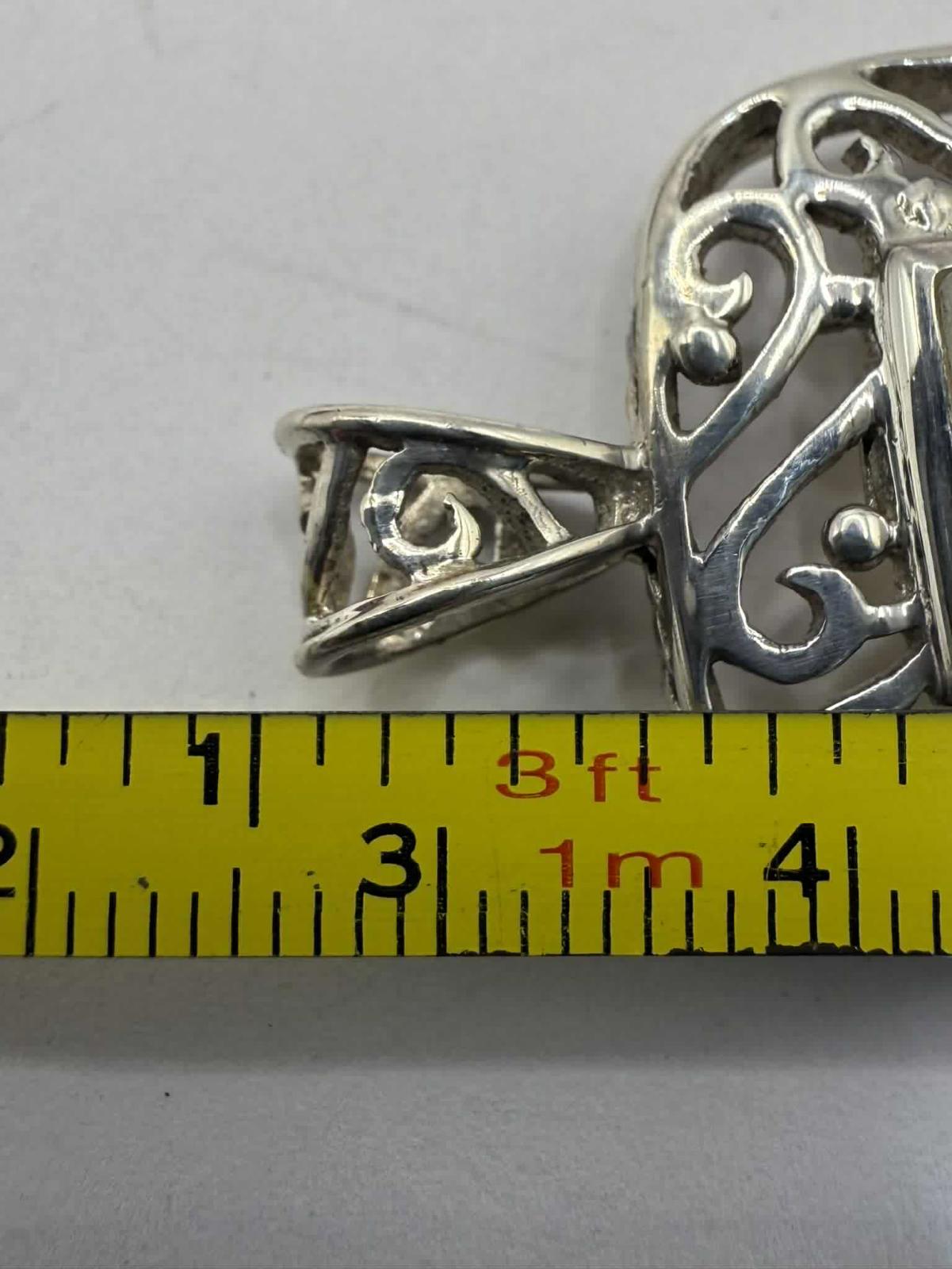 Quality 925 Sterling Silver Moon Stone Set Pendant • 8.06 Grams