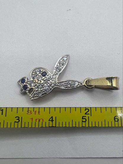 Quality 9ct Yellow Gold Playboy Bunny Pendant • 2.12 Grams