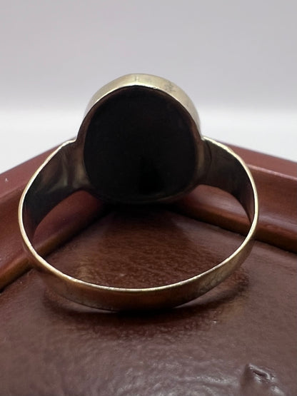 Antique 9ct Yellow Gold Opal Mosaic Ring - K½
