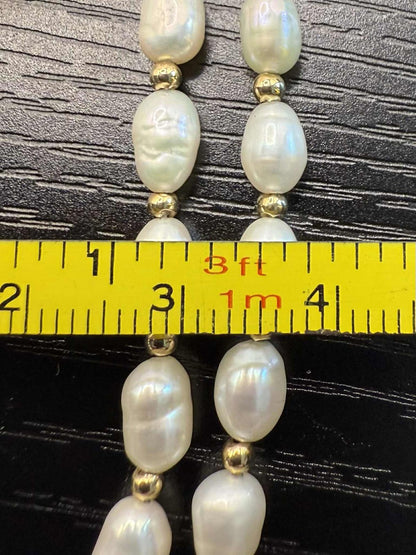 Quality 9ct Gold Clasp Pearl Necklace & Bracelet Set - 17.07 Grams