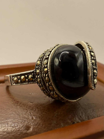 Unusual 925 Sterling Silver Orb Ring • Size - P • 7.92 Grams