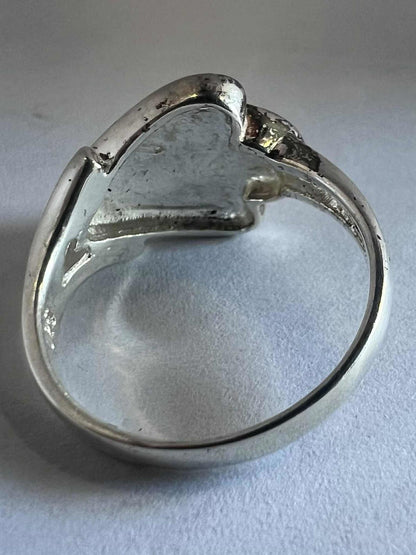 Quality 925 Sterling Silver Mother Of Pearl Shell Ring • 3.52 Grams • Size - O