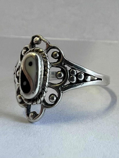 Quality 925 Sterling Silver Yin & Yang Ring • Size - O½  • 2.35 Grams