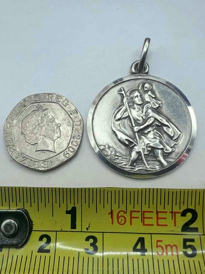 Quality 925 Sterling Silver Robert Roberts St Christopher Pendant - 8.67 Grams