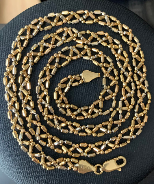 Unique 18ct Italian Fancy Link Necklace - 18.5” - 12.80 Grams