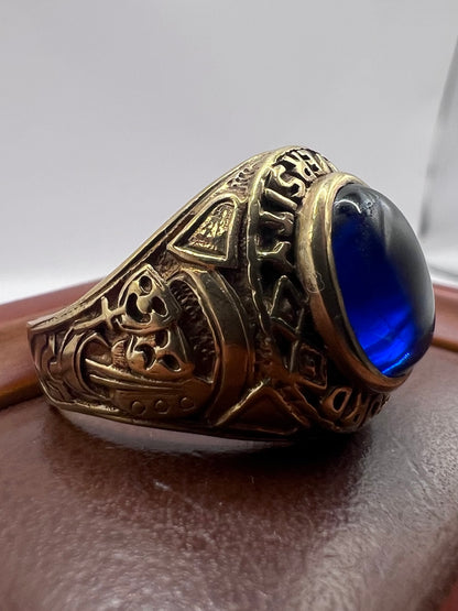 Quality 9ct Yellow Gold Oxford University Ring • Size - U