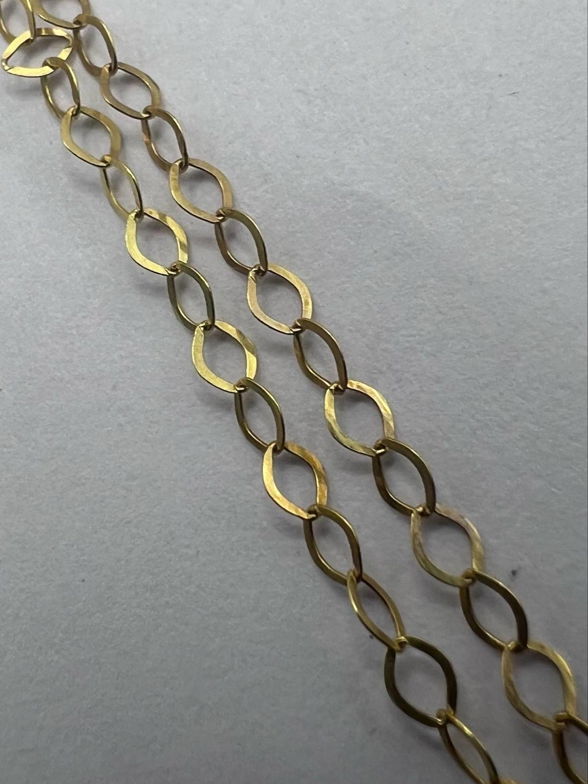 Vintage 9ct Yellow Gold Hoop Chain & Clover Pendant • 2.54 Grams