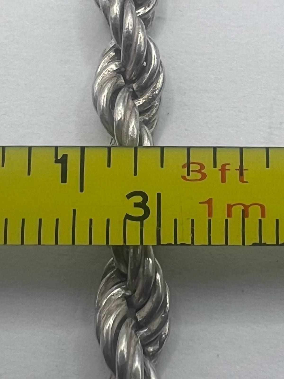 Quality 925 Sterling Silver Rope Necklace - 15.12 Grams - 18"