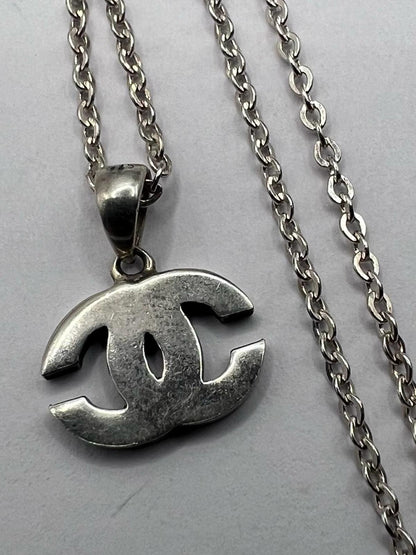 Quality 925 Sterling Silver CC Pendant & Chain Set - 5.22 Grams