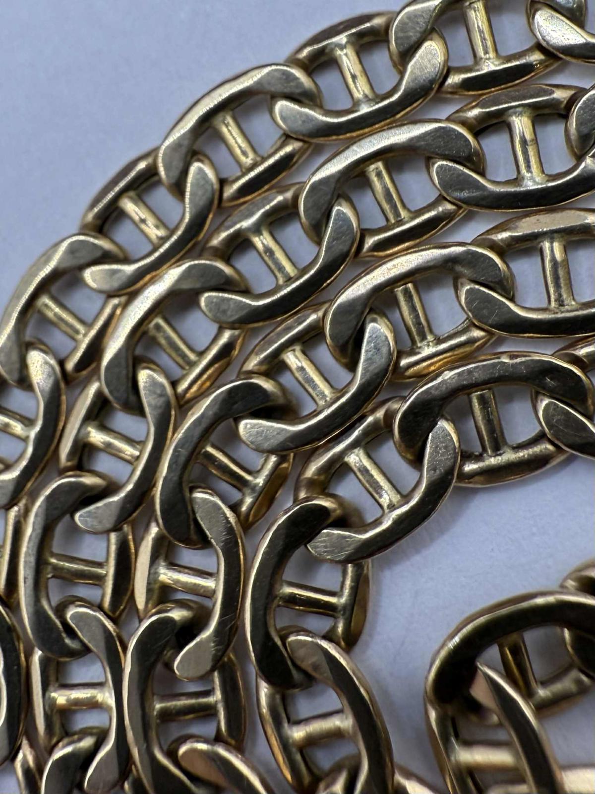 Vintage 9ct Yellow Gold Mariner Link Chain - 10.00 Grams - 23"