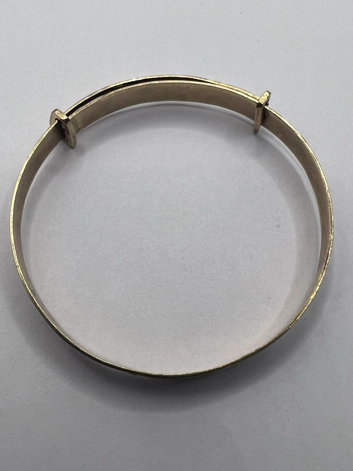 Vintage 9ct Yellow Gold Patterned Baby Bangle • 2.72 Grams