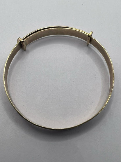 Vintage 9ct Yellow Gold Patterned Baby Bangle • 2.72 Grams