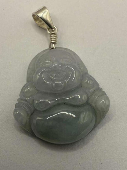 Quality 925 Bail Jade Buddha Pendant • 4.12 Grams