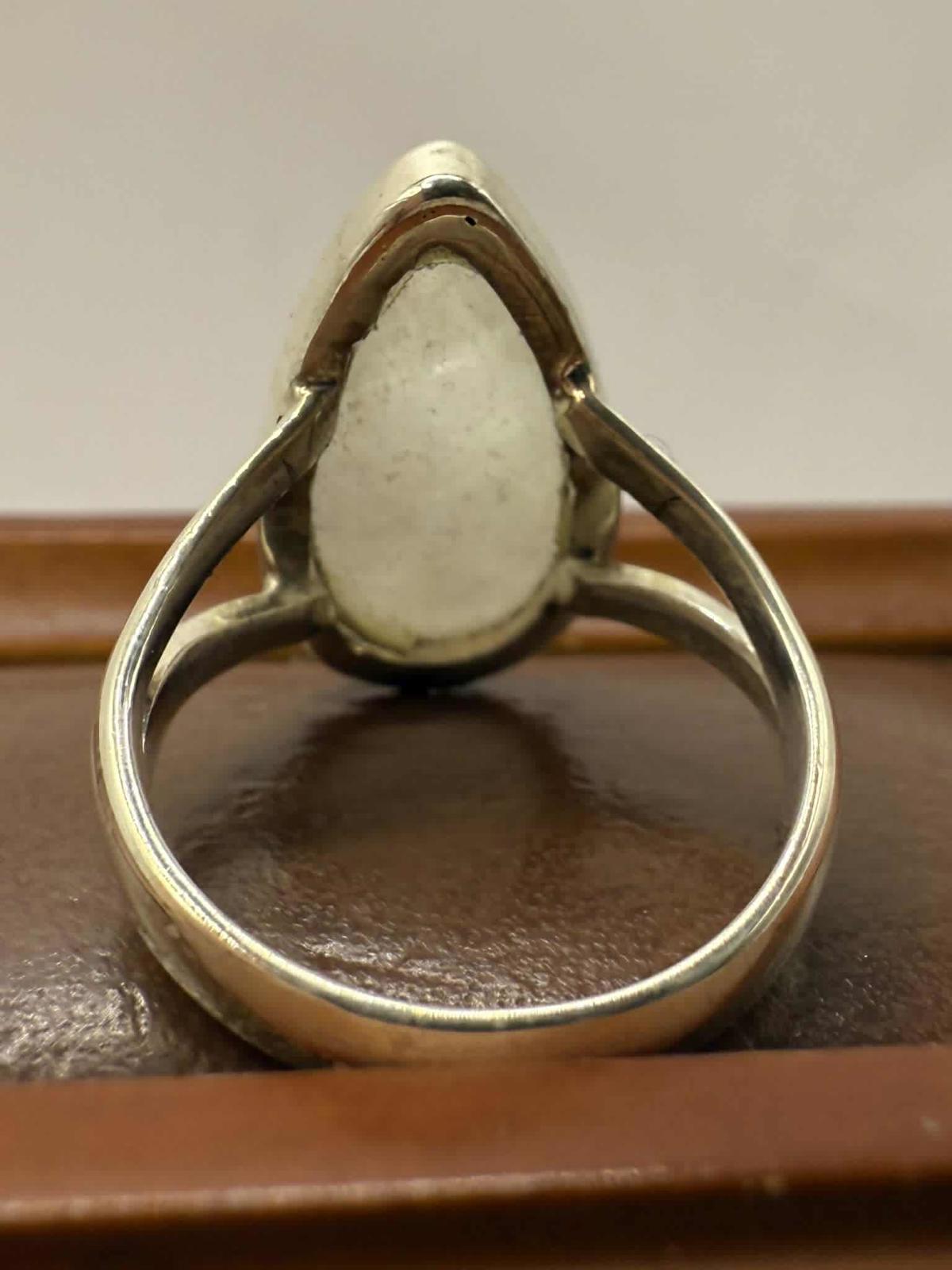 Quality 925 Sterling Silver Crystal Set Ring • Size - M½ • 5.29 Grams