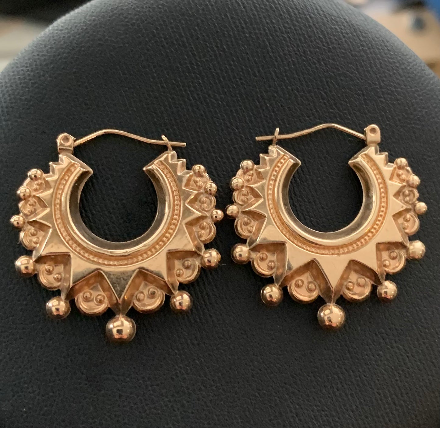 Vintage 9ct Yellow Gold Creole Earrings - 2.45 Grams