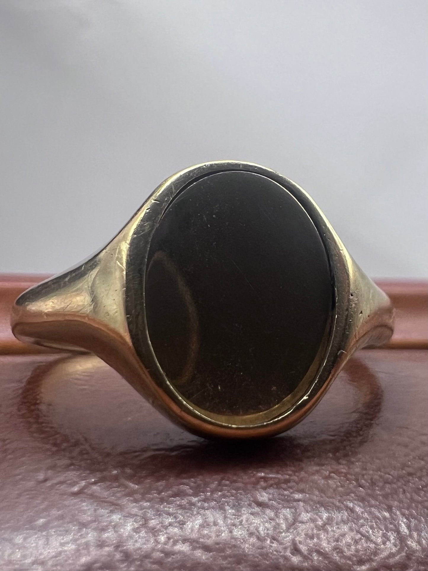 Vintage 9ct Yellow Gold Masonic Spinner Signet Ring - T
