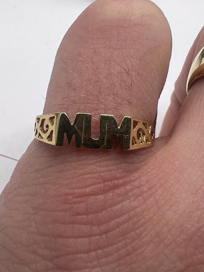 Vintage 9ct Yellow Gold “Mum” Ring - R