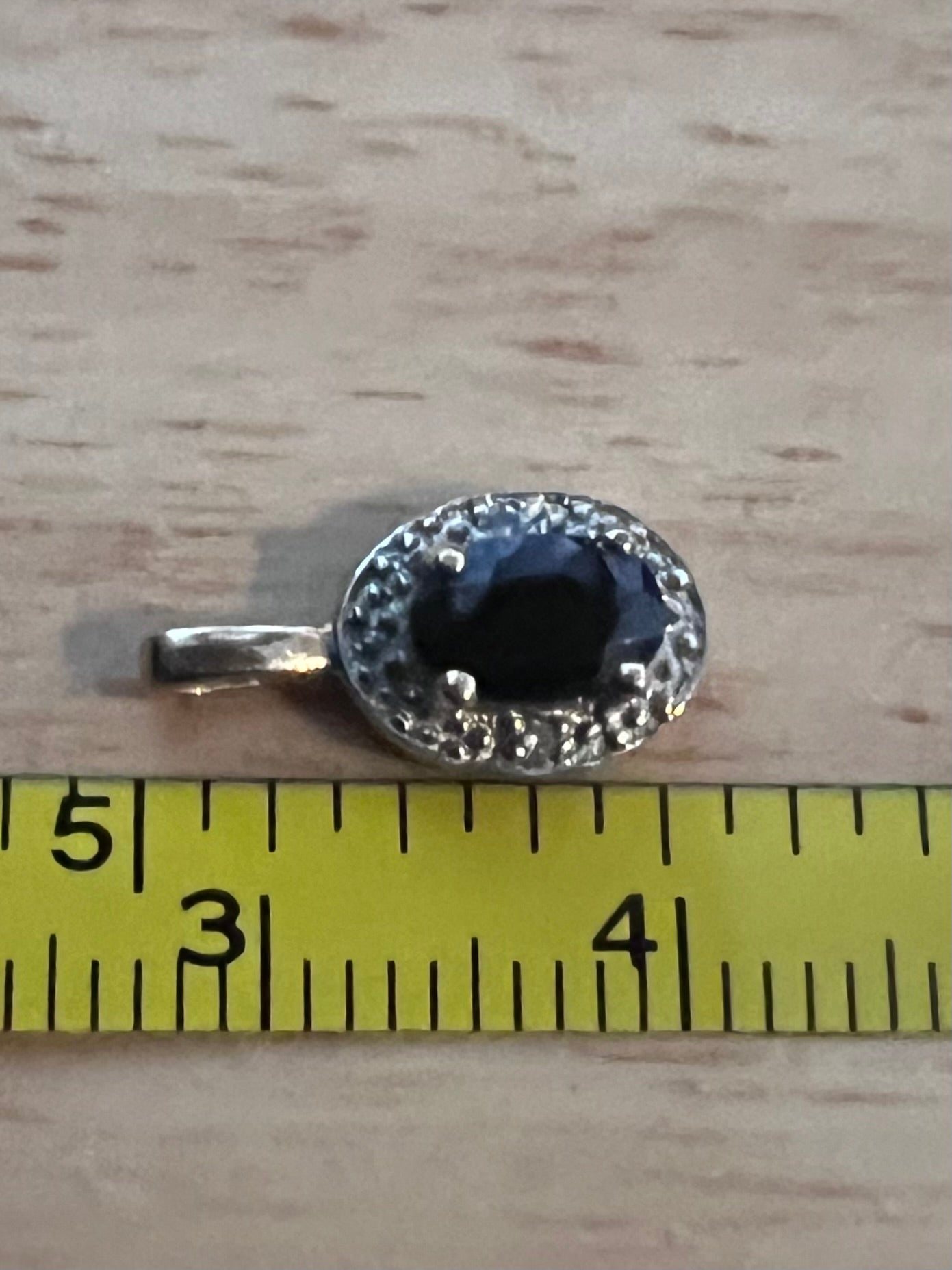 Vintage 9ct Yellow Gold Sapphire & Diamond Charm - 0.67 Grams