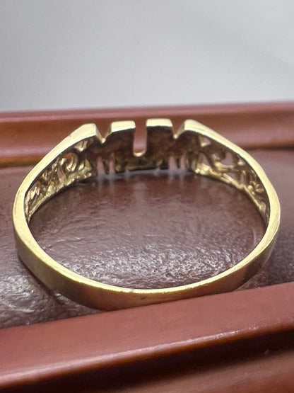 Vintage 9ct Yellow Gold “Mum” Ring - R