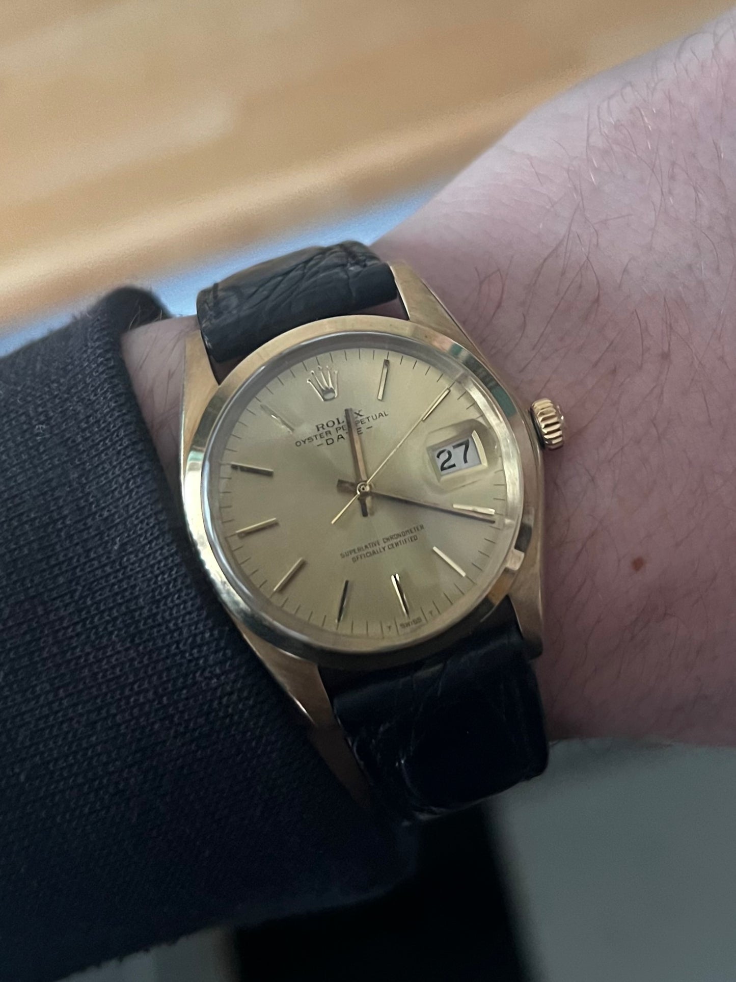 Rolex 60’s Date - Solid Gold - Champagne Double Signed Dial - 34mm