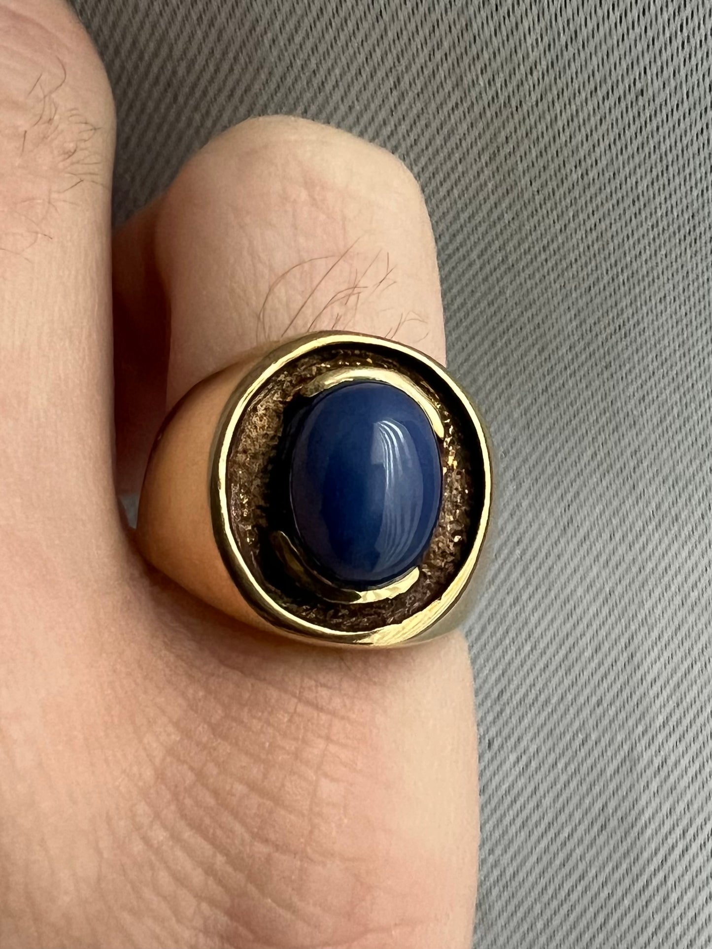 Vintage 14ct Cabochon Star Sapphire Ring - L½