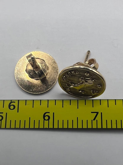 Quality 14ct Yellow Gold Taurus Stud Earrings - 1.42 Grams