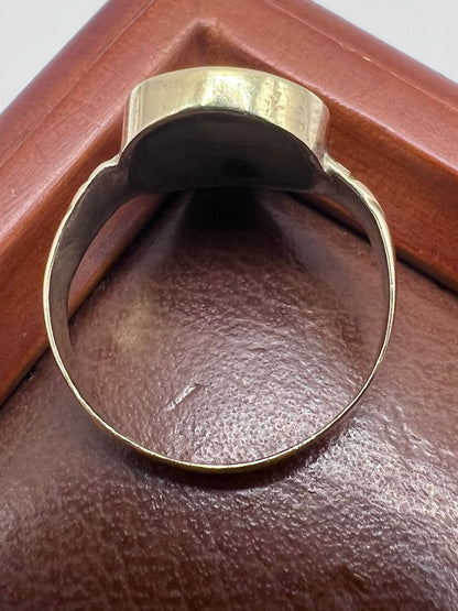 Antique 9ct Yellow Gold Opal Mosaic Ring - K½