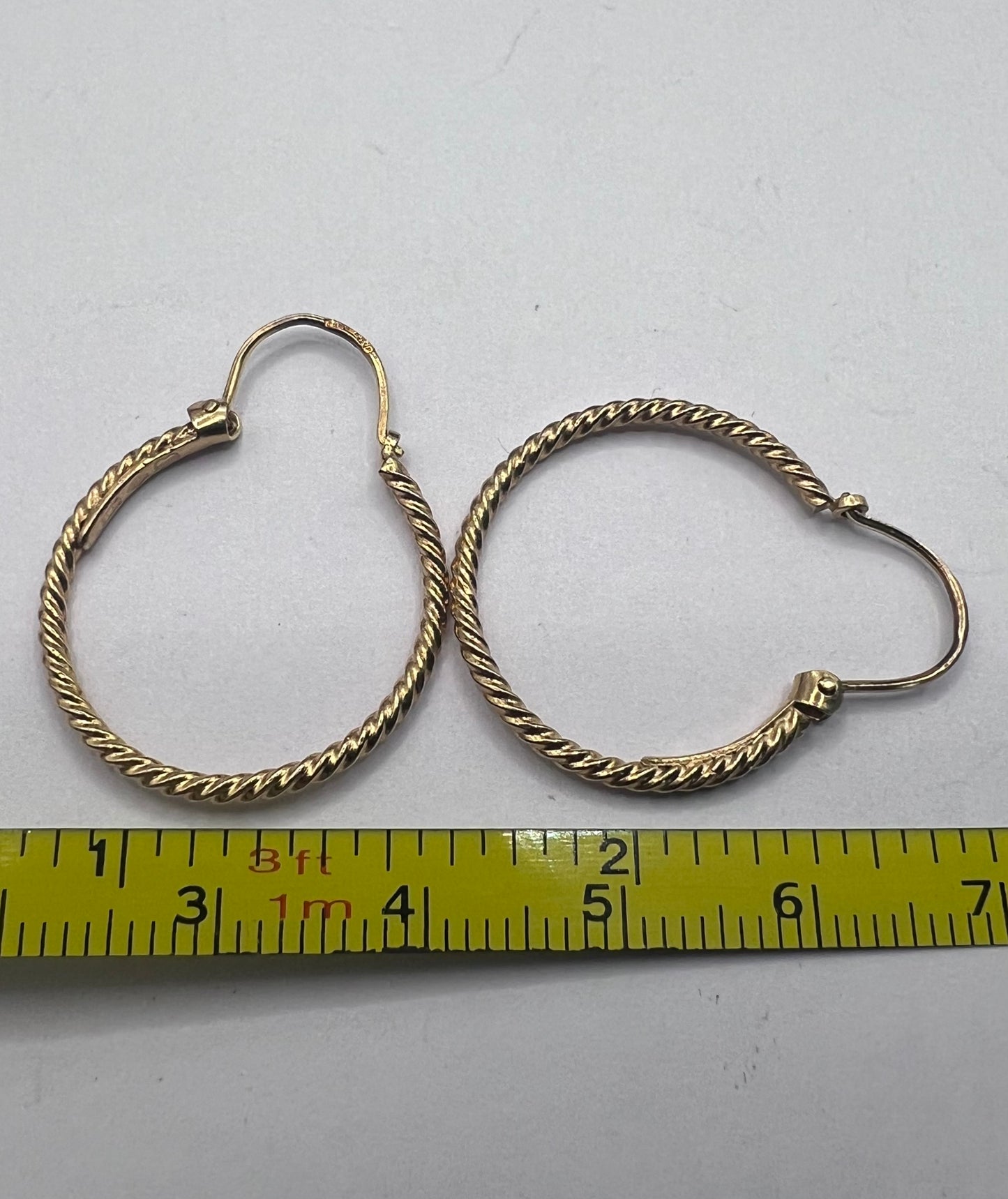 Vintage 9ct Yellow Gold Italian Hoop Earrings • 2.25 Grams
