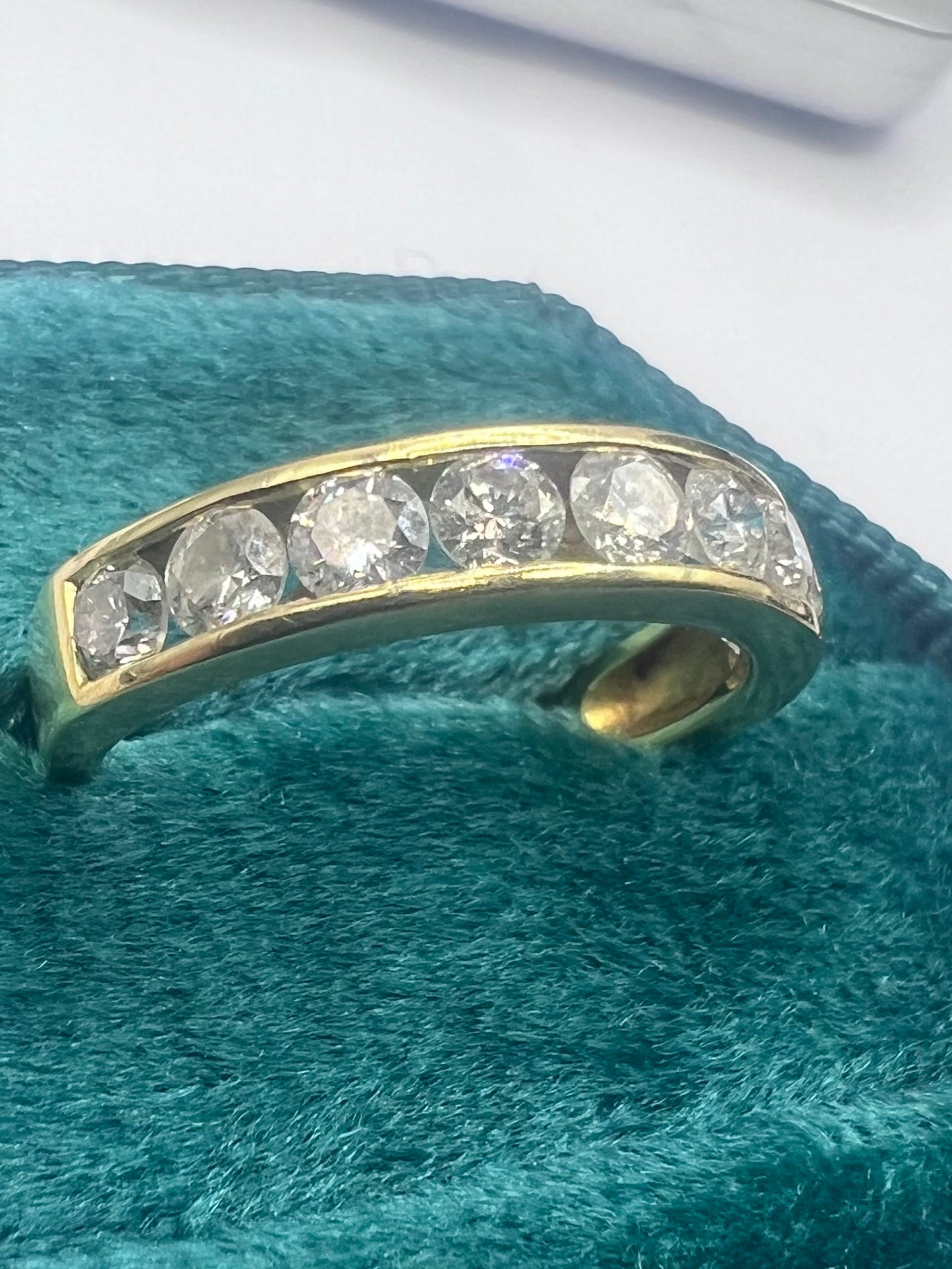 Quality 18ct Yellow Gold 1.00ct Channel Set Diamond Ring - N