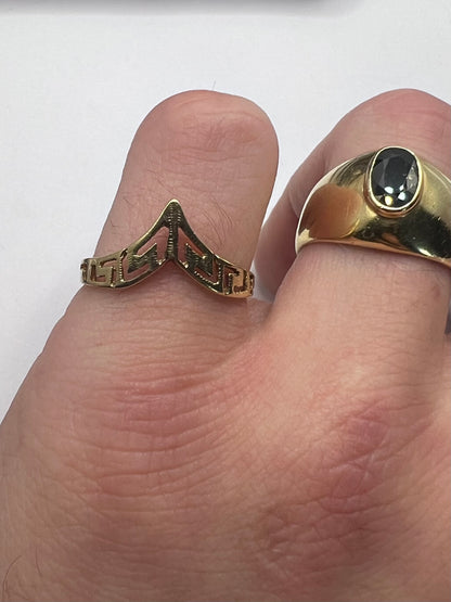 Quality 9ct Yellow Gold Greek Style Wishbone Ring - P