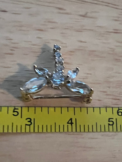 Quality 9ct Yellow Gold Aquamarine Brooch - 1.28 Grams