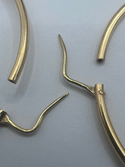 Italian 18ct Yellow Gold Hoop Earrings • 11.61 Grams