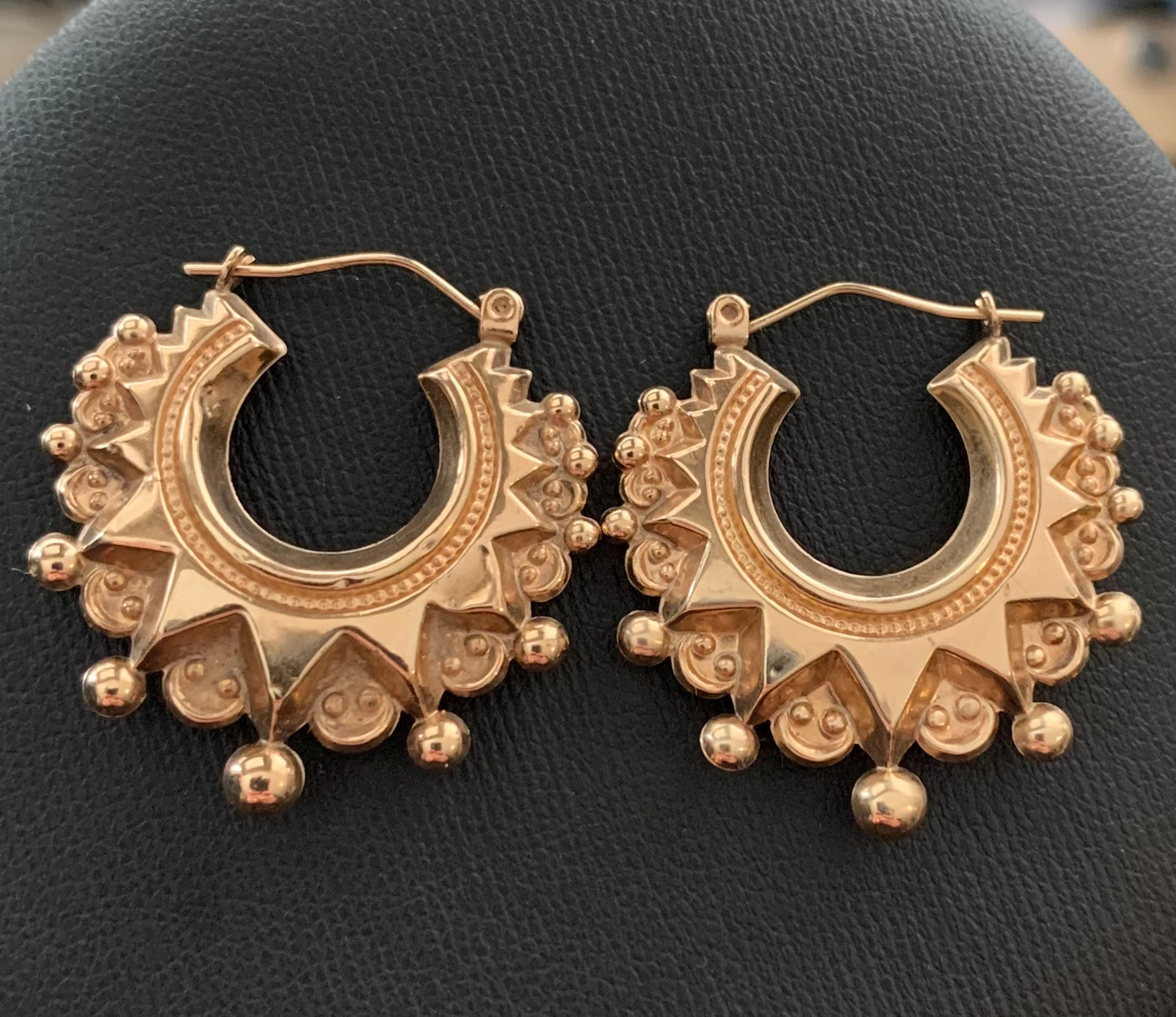 Vintage 9ct Yellow Gold Creole Earrings - 2.45 Grams