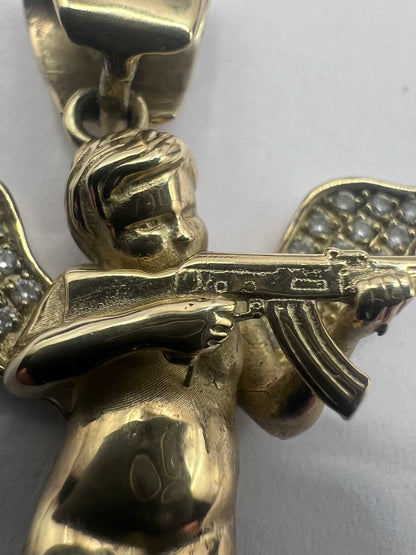 Quality 9ct Yellow Gold Cherub Pendant • 4.99 Grams